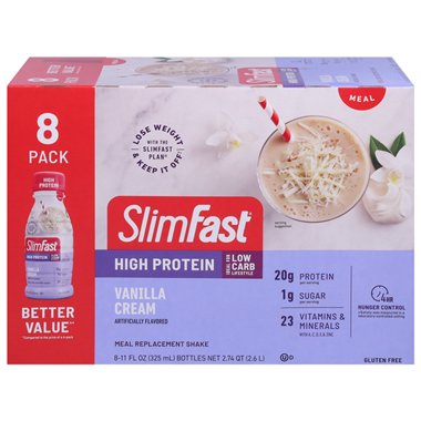 SlimFast Advanced Nutrition Vanilla Cream Meal Replacement Shakes - 8 Pack