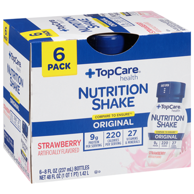 TopCare Nutrition Shake, Strawberry 6Pk - 48 Ounce