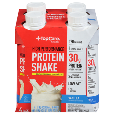 TopCare Protein Shake, Vanilla, 4Pk - 44 Ounce