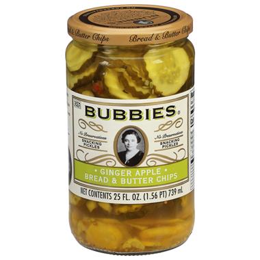 Bubbies Bread & Butter Pickle Chips, Ginger Apple