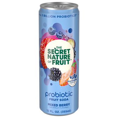 Dole Secret Nature of Fruit Probiotic Fruit Soda Mixed Berry - 12 Ounce