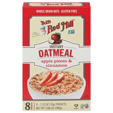 Bob's Red Mill Gluten Free Instant Oatmeal, Apple Pieces & Cinnamon