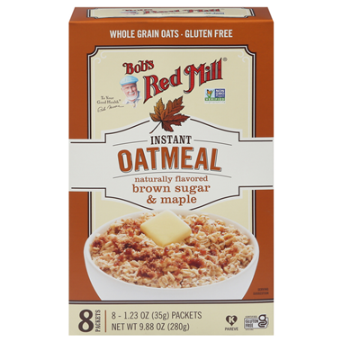 Bob's Red Mill Gluten Free Instant Oatmeal, Brown Sugar & Maple
