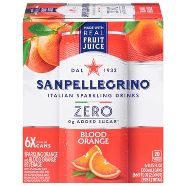 S. Pellegrino Zero Lemonade Sparkling Blood Orange Beverage, 6 Pack