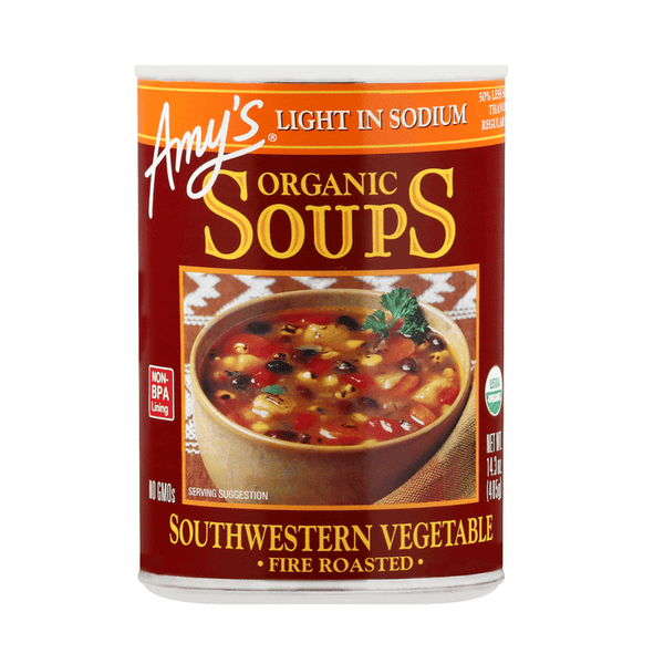 Amy's Organic Southwestern Vegetable Soup Fire Roasted Light in Sodium –  WholeLotta Good