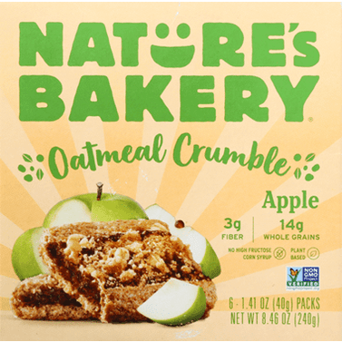Nature's Bakery Oatmeal Crumble Apple Bars, 6 Count - 8.46 Ounce