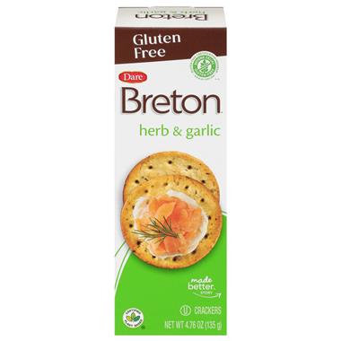 Dare Breton Gluten Free Herb And Garlic Crackers