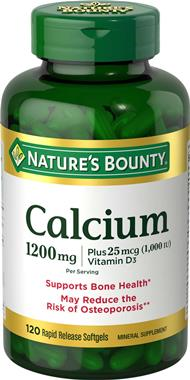 Nature's Bounty Liquid Filled Absorbable Calcium Softgels 1200 mg Plus 1000iu Vitamin D3