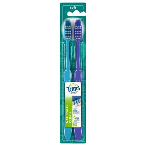 Tom's of Maine Naturally Clean Toothbrush, Soft Twin Pack