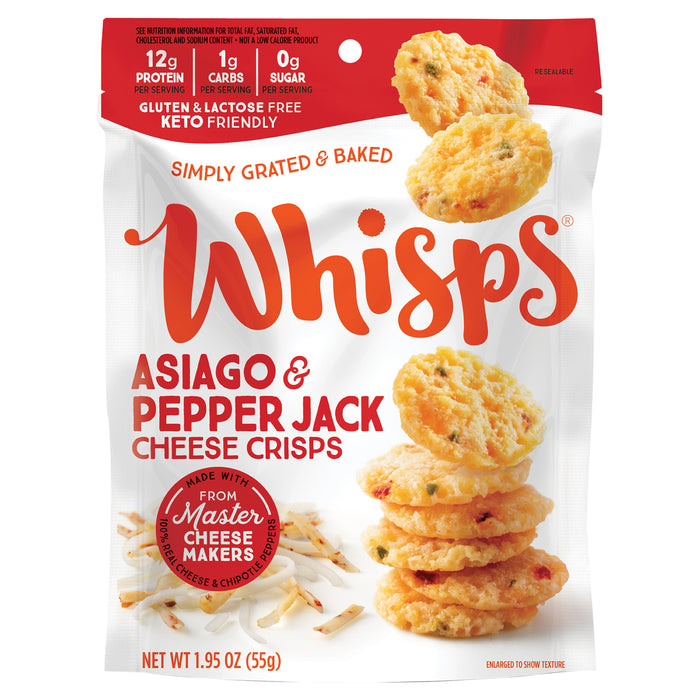Whisps, Asiago & Pepper Jack Cheese Crisps - 1.95 Ounce