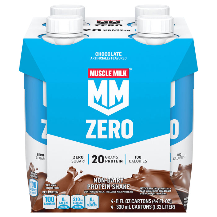 Muscle Milk Zero Sugar Protein Shakes Chocolate - 44 Ounce