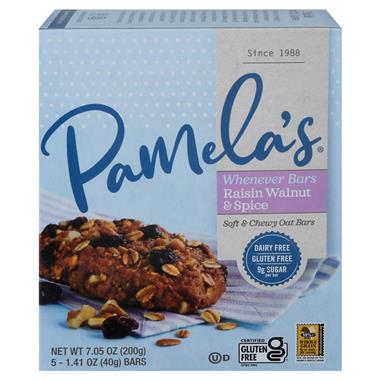 Pamela's Whenever Bars Gluten-Free & Non-Dairy Oat Raisin Walnut Spice Bars