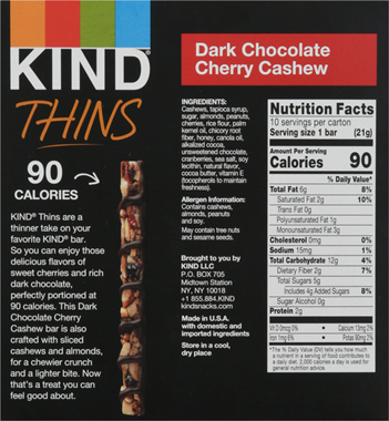 KIND Thins, Dark Chocolate Cherry Cashew