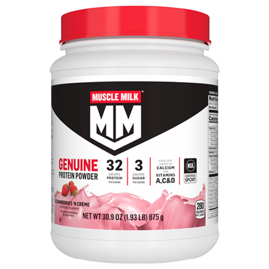 Muscle Milk Genuine Strawberries & Creme Protein Powder - 30.9 Ounce