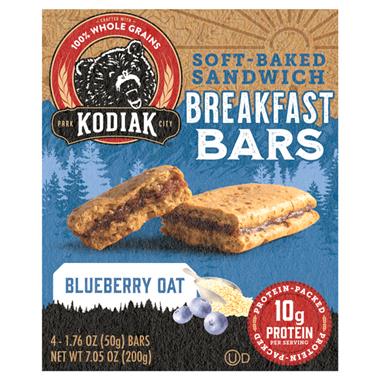 Kodiak Soft Baked Sandwich Breakfast Bars, Blueberry Oat