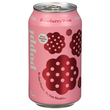 Poppi Prebiotic Soda, Raspberry Rose