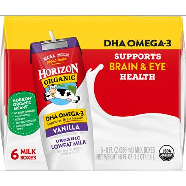 Horizon Organic DHA Omega-3 Vanilla Lowfat Milk