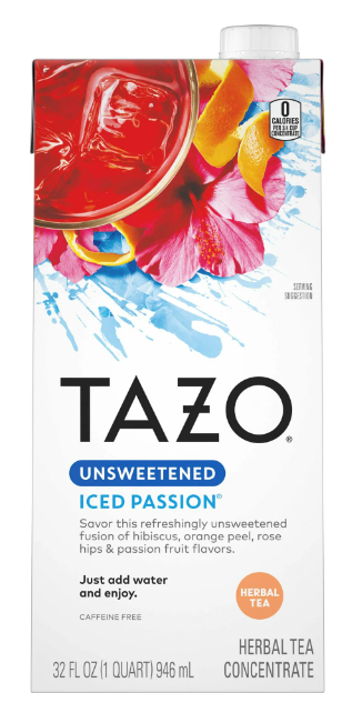 Tazo Herbal Tea Concentrate, Unsweetened Iced Passion