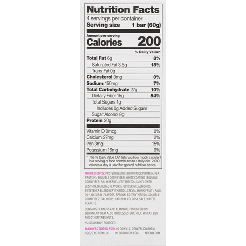 No Cow Dipped Birthday Cake Protein Bar