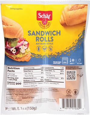 Schar Gluten Free Sandwich Rolls Artisan Style