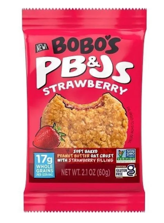 Bobo's PB&Js Soft Baked Peanut Butter Filled Oat Bars, Strawberry
