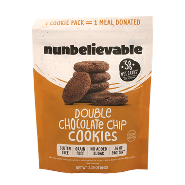 Nunbelievable Gluten Free Double Chocolate Chip Cookies - 2.26 Ounce