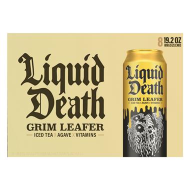 Liquid Death, Iced Tea, Grim Leafer
