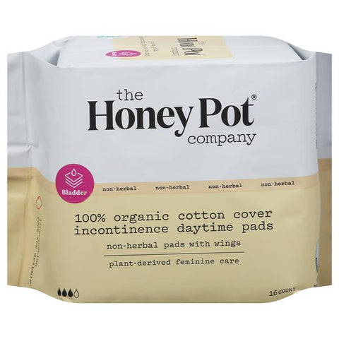 The Honey Pot Organic Incontinence Daytime Pads w/Wings, Non-Herbal