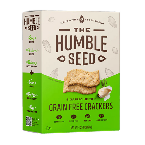 The Humble Seed Grain Free Crackers, Garlic Herb