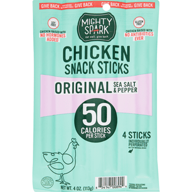 Mighty Spark Chicken Snack Sticks, Sea Salt & Pepper