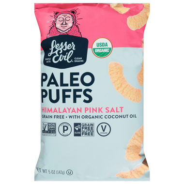 LesserEvil Paleo Puffs, Himalayan Pink Salt - 5 Ounce