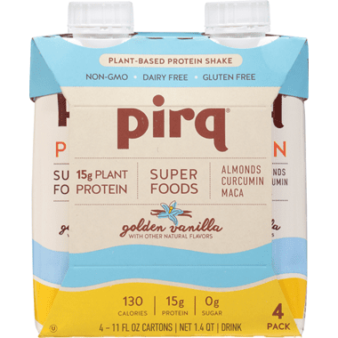 Pirq Protein Shake, Golden Vanilla, Plant-Based - 44 Ounce