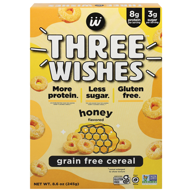 Three Wishes Grain Free, Honey Cereal - 8.6 Ounce