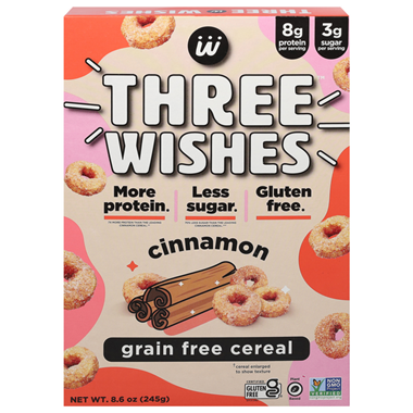Three Wishes Grain Free, Cinnamon Cereal - 8.6 Ounce