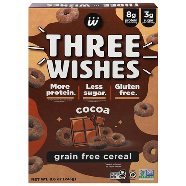 Three Wishes Grain Free, Cocoa Cereal - 8.6 Ounce