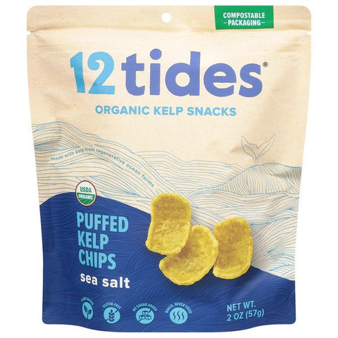 12 Tides Puffed Kelp Chips, Sea Salt