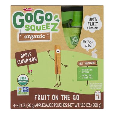 GoGo Squeeze Organic, Apple Cinnamon