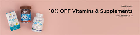 10% OFF Vitamins & Supplements, Through March 10th.