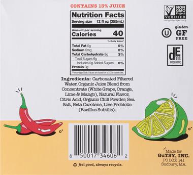 Culture Pop Probiotic Soda, Orange Mango & Lime - 4 Pack