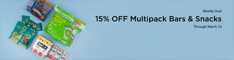 15% OFF Multipack Bars and Snacks through March 10th. 