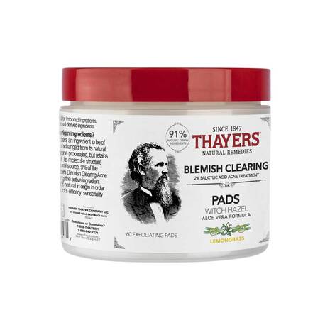 Thayers Blemish Clearing Facial Pads, Lemongrass w/2% Salicylic Acid