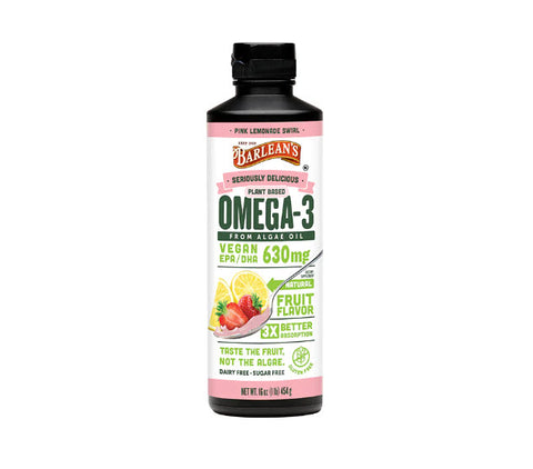 Barlean's Seriously Delicious Omega-3, Pink Lemonade Algae Swirl