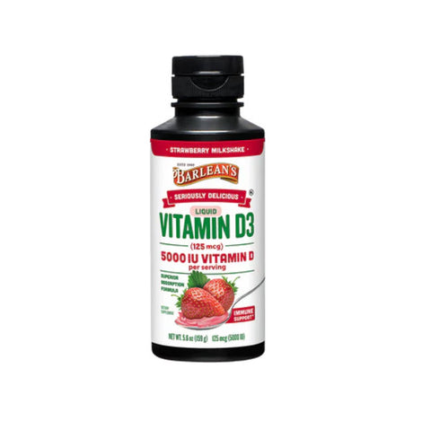 Barlean's Seriously Delicious Vitamin D3, Strawberry Milkshake