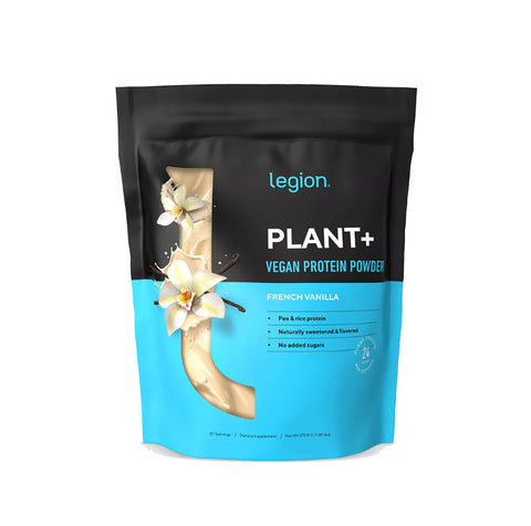 Legion Plant+ All Natural Plant Protein Powder, French Vanilla, 20 Servings