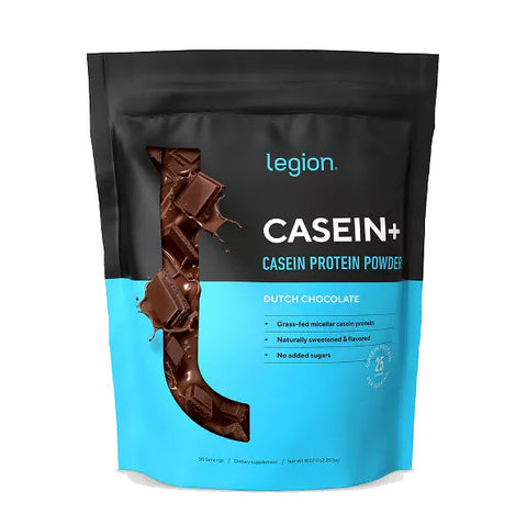 Legion Casein+ Pure Micellar Casein Protein Powder, Dutch Chocolate, 30 Servings