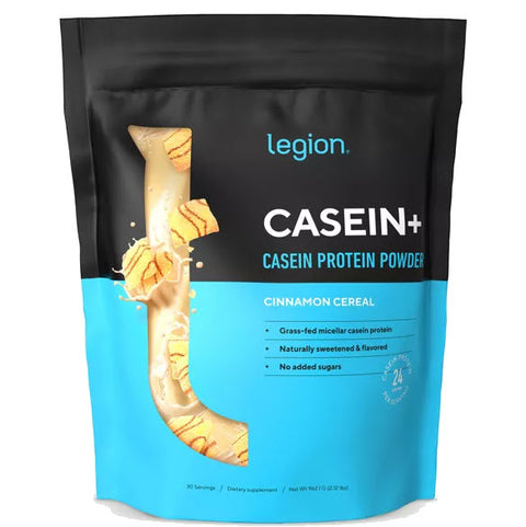 Legion Casein+ Pure Micellar Casein Protein Powder, Casein Cinnamon Cereal, 30 Servings