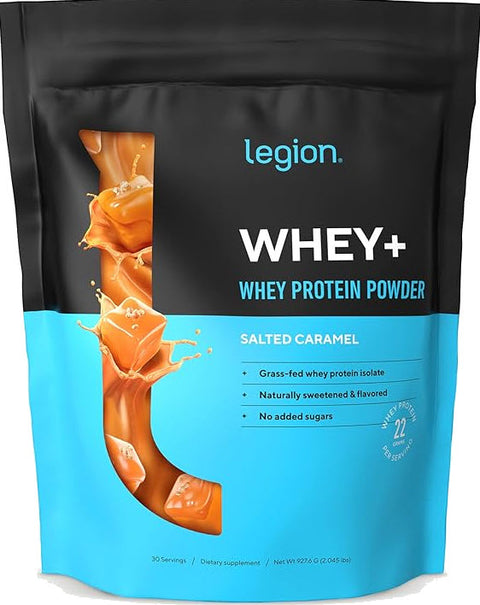 Legion Whey+ Whey Isolate Protein Powder, Salted Caramel, 30 Servings