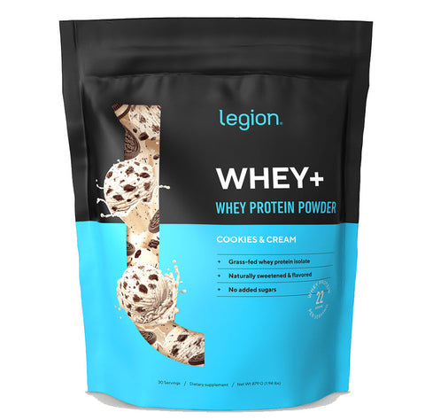 Legion Whey+ Whey Isolate Protein Powder, Cookies & Cream, 30 Servings