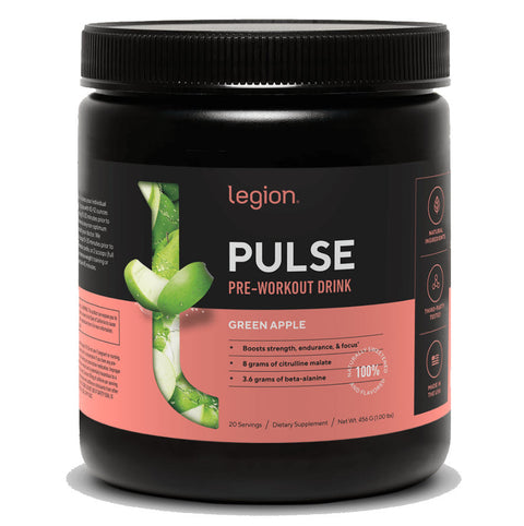 Legion, Pulse Pre-Workout with Caffeine, Green Apple, 20 Servings