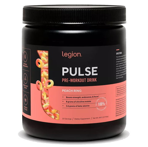 Legion, Pulse Pre-Workout with Caffeine, Peach Ring, 20 Servings